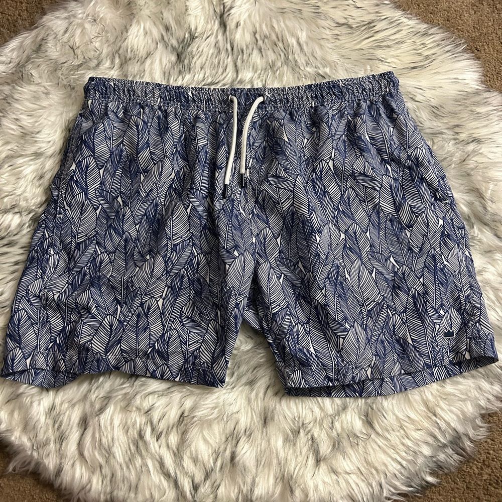 Crown & Ivy Blue Leaf Swim Trunks
